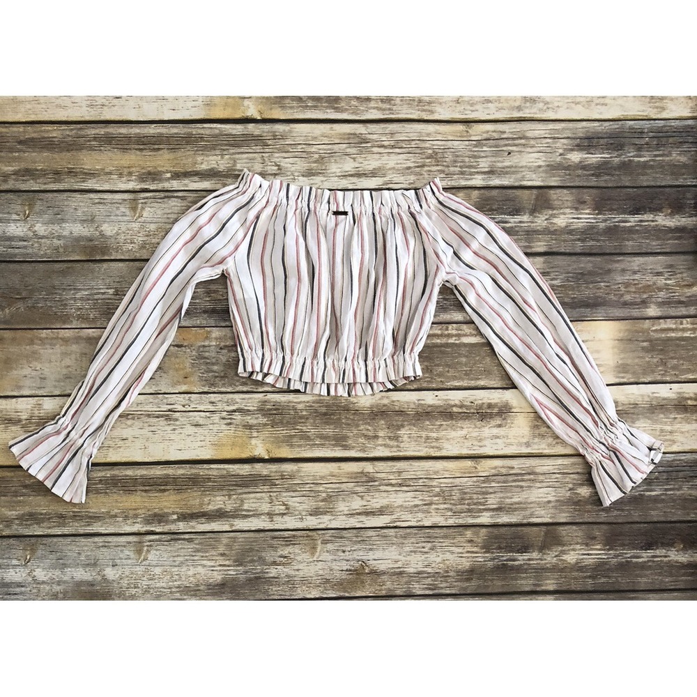 Billabong Crop Top x Sincerely Jules Tulum Weathers Off-The-Shoulder Size Small - Picture 3 of 8